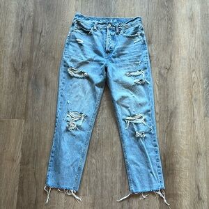 Old Navy Sky-Hi Straight Jean - Distressed, Size 4